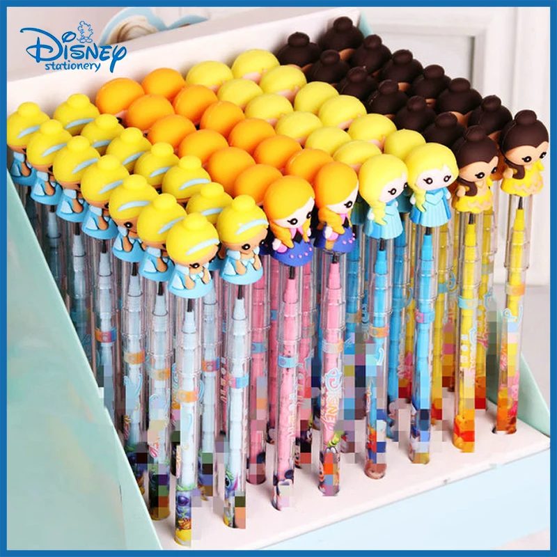 

56 Pcs Disney Cartoon Mechanical Pencils For Students With Silicone Tips Children Writing Supplies Stationery School Supplie