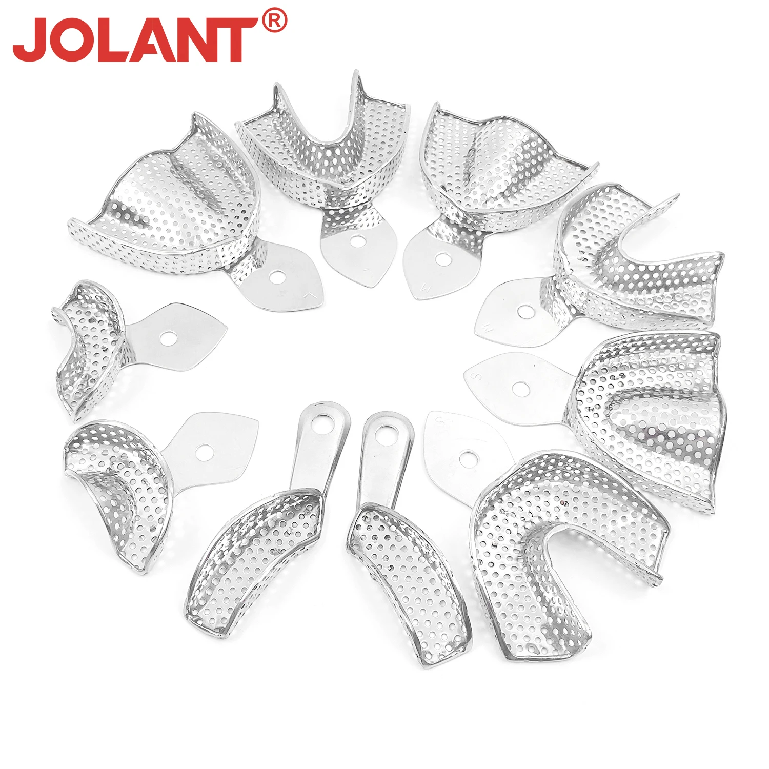 2pcs/Set JOLANT Dental Impression Tray Stainless Steel Teeth Tray Autoclavable Dentist Tools Denture Teeth Holder Tray