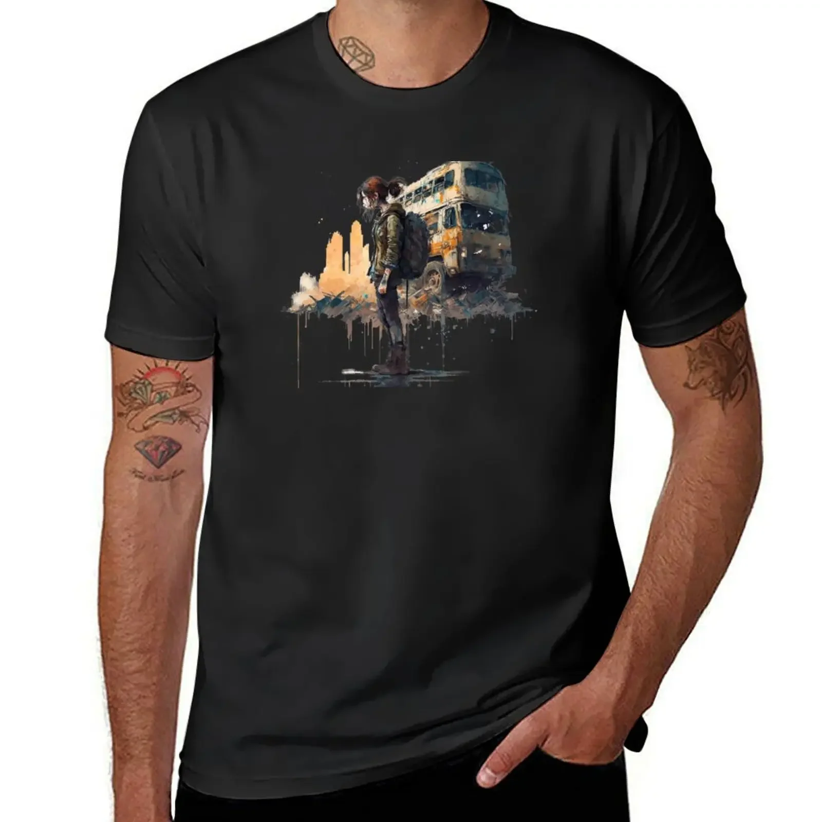 Post Apocalyptic world - inspired by the last of us T-Shirt sublime Blouse t shirts for men cotton