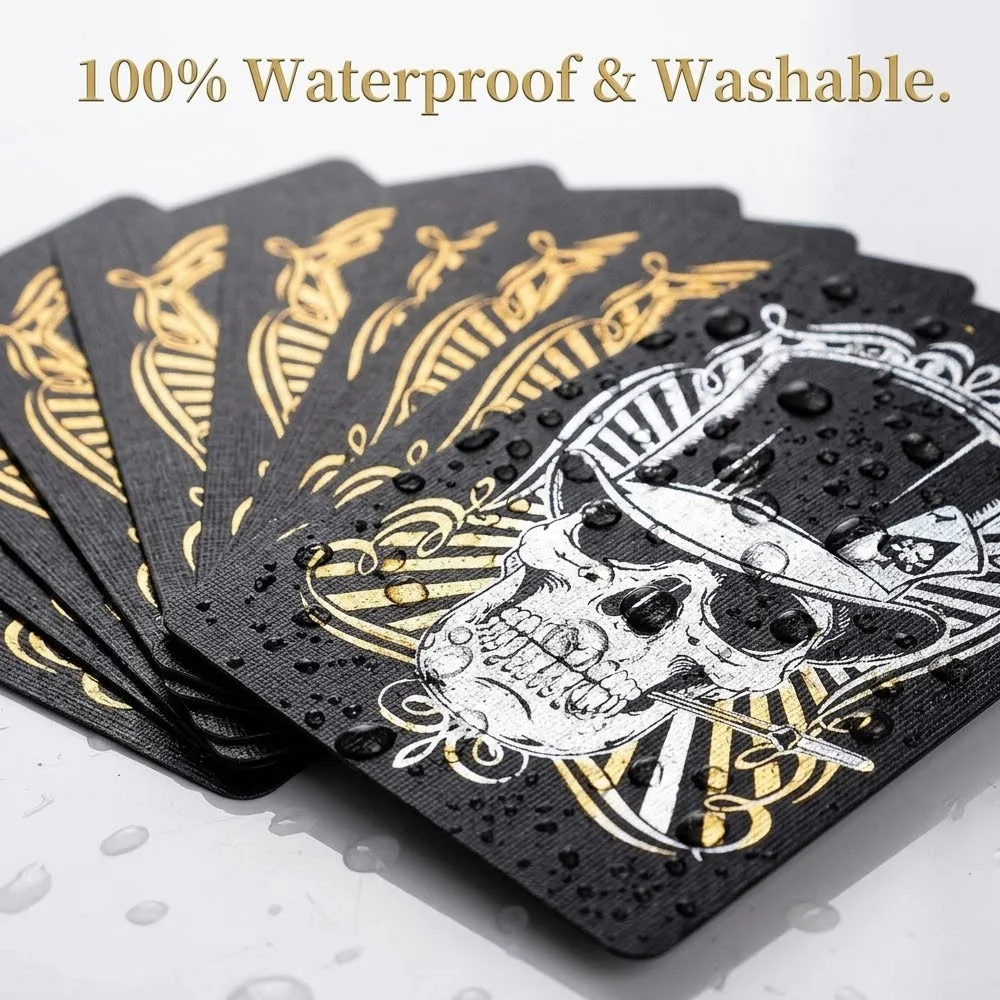 54pcs PVC Playing Cards, Creative Gothic Skull Poker , Matte Finish—Perfect for Parties, Magic Tricks, and Collectors