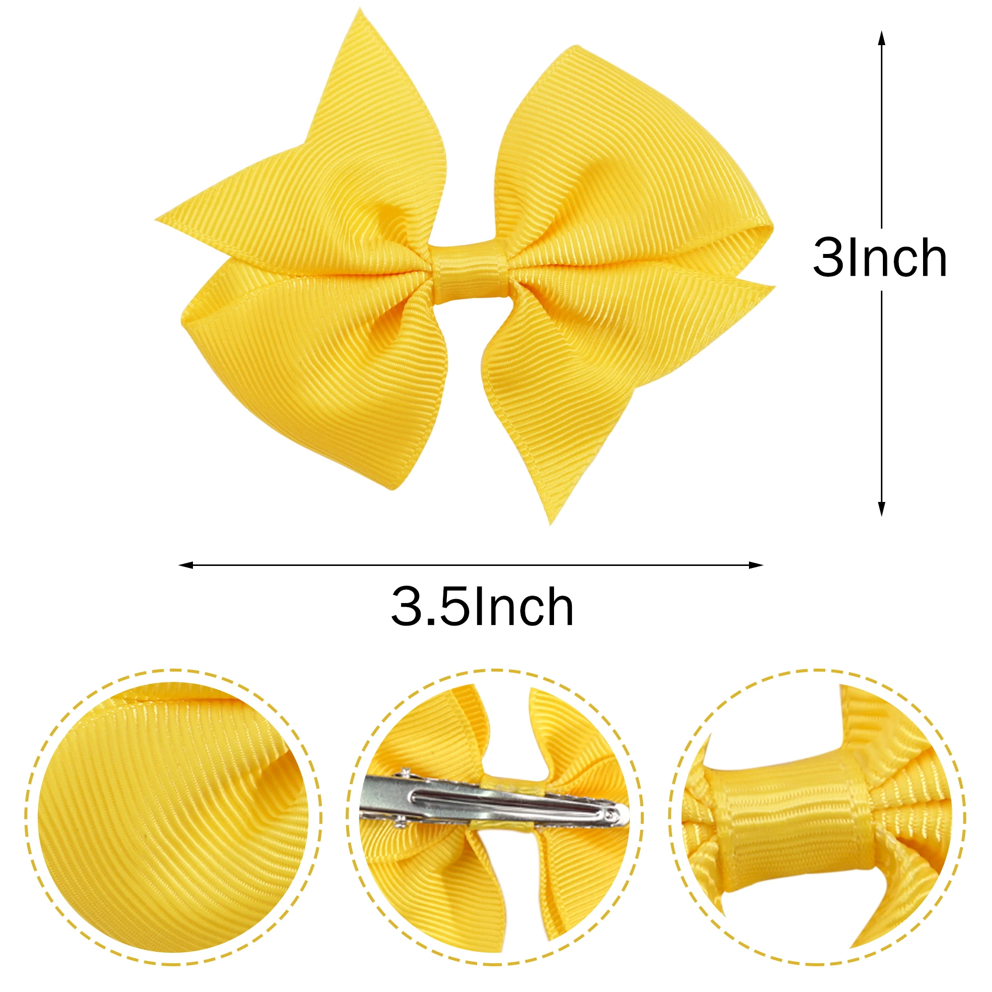 15pairs/30Pcs Hair Bows for Girls 3.5 Inch Grosgrain Ribbon Hair Bows Metal Hair Clips Barrettes Hair Accessories for Baby Girls