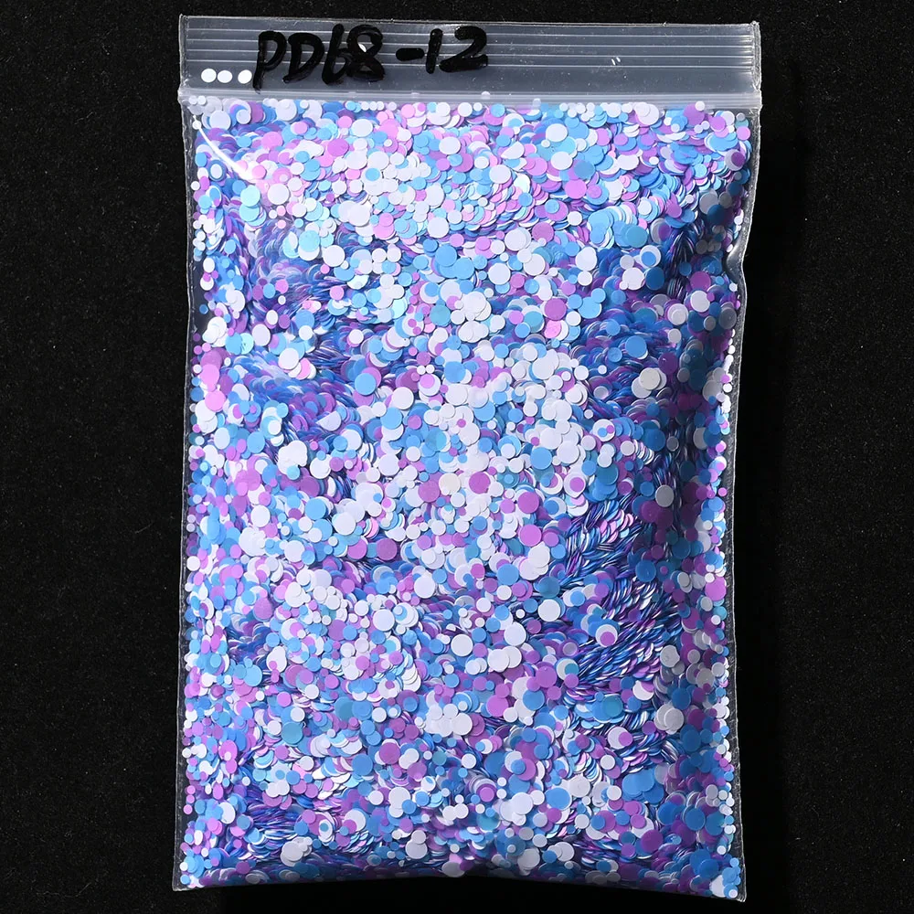 Paillettes rondes néon pour ongles, taille mixte, bulle ultra-mince, structurels ente, démontrent, bricolage, vernis, décorations d'art, 50 g/sac