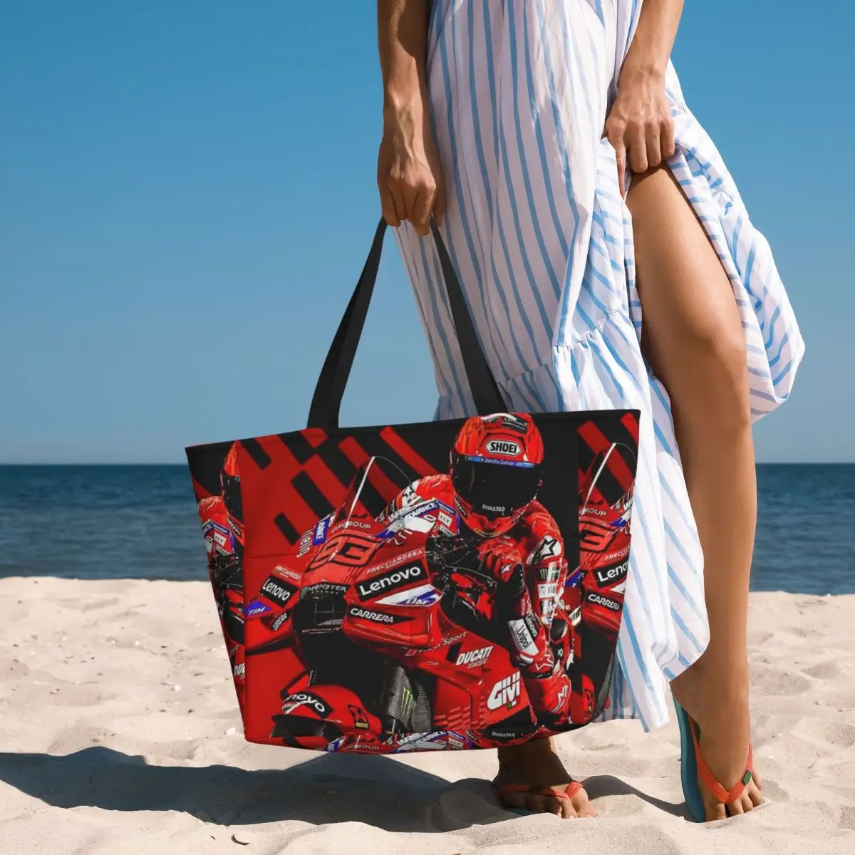 Motorcycle Racing Marqueze Beach Tote Bag Sport Gym Yoga Duffle Large Tote Bag Women Travel Bag Fitness bag