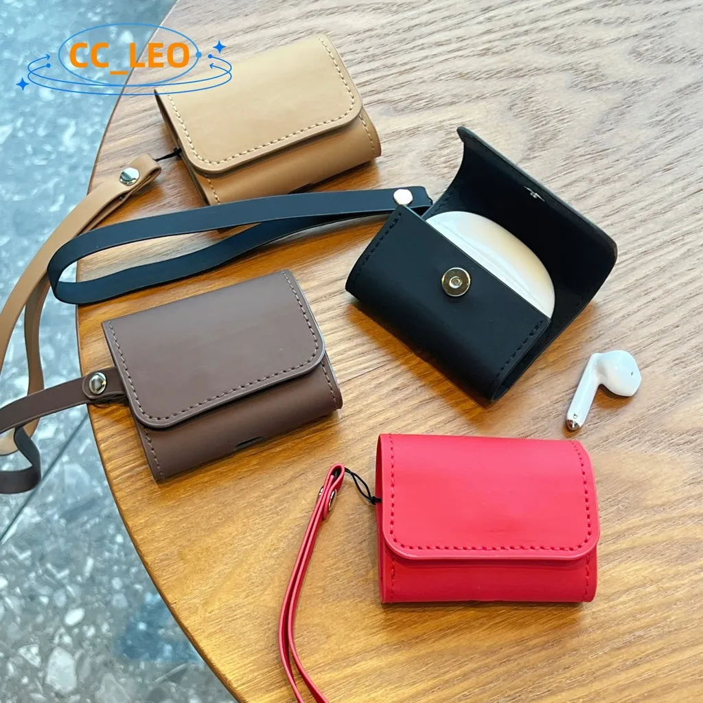 For JBL Wave Beam2 Case JBL Wave Beam/VIBE Beam Leather Soft Case Protective Cover Cute Lanyard JBL VIBE200 TWS Shockproof Shell