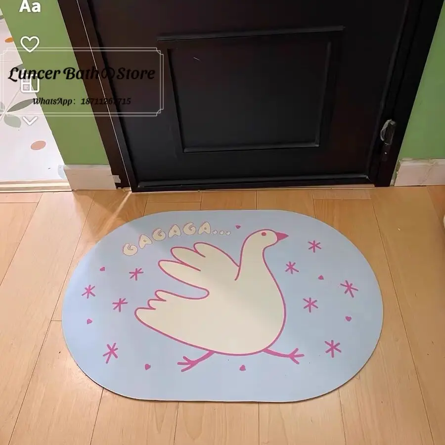 Korean fish bathroom floor mat, toilet, toilet door water absorption quick-drying diatom mud floor mat, non-slip and dirt