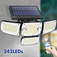 Outdoor Solar Lights Solar Motion Sensor Lights 342/253/182 LED Security Solar Wall Lamp With 3 Modes Waterproof Flood Lights
