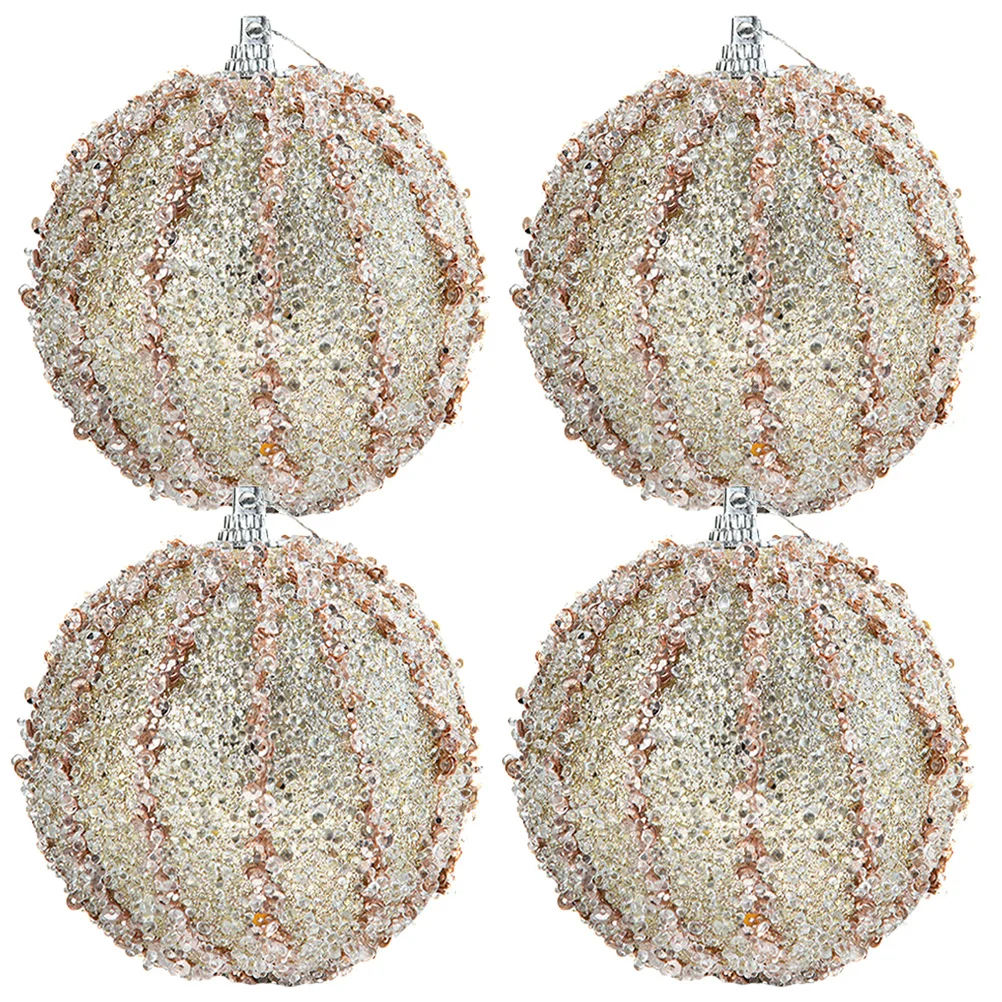 

4Pcs Xmas Tree Balls Decorative Hanging Ornaments Lightweight Foam Christmas Party Decor Christmas Tree Balls Xmas Hanging Decor