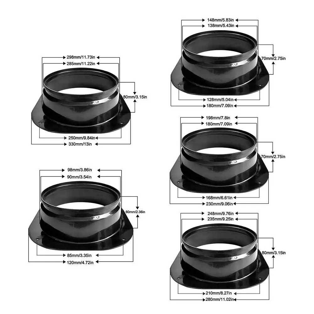البلاستيك تنفيس الأنابيب محول شفة موصل الحائط سهلة التركيب العادم الأنابيب المشتركة أداة القناة