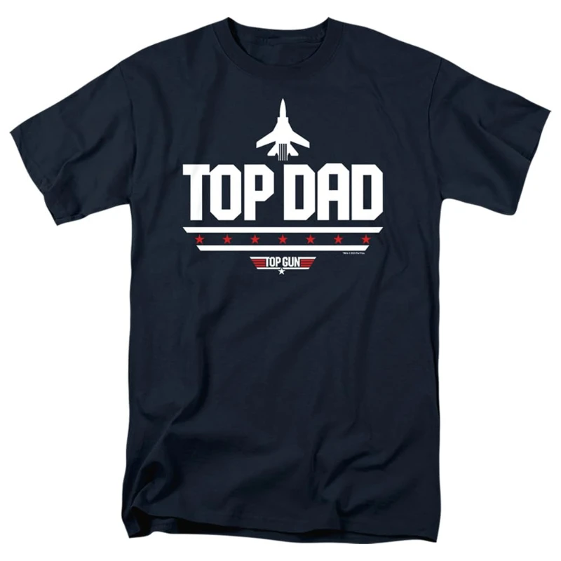 Top Gun Distressed Logo T-Shirt (Heather Navy) 2026 Summer New Women's Vintage Oversized Loose Casual
