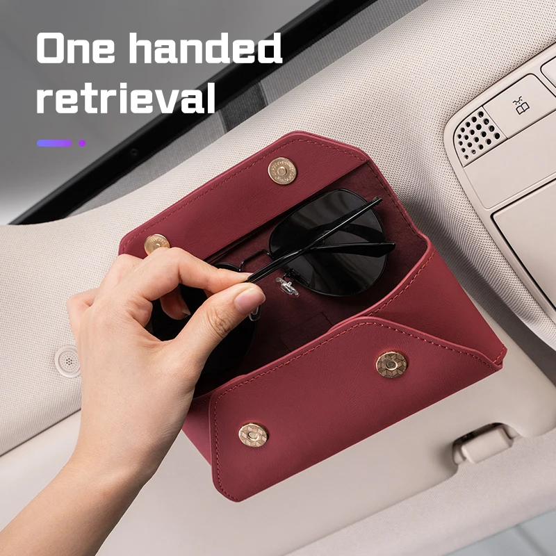 

Leather Car Glasses Case For Tesla model 3 Highland model X Y S 2025 2023 Car Sun Visor Sunglasses Box Clip Storage Accessories
