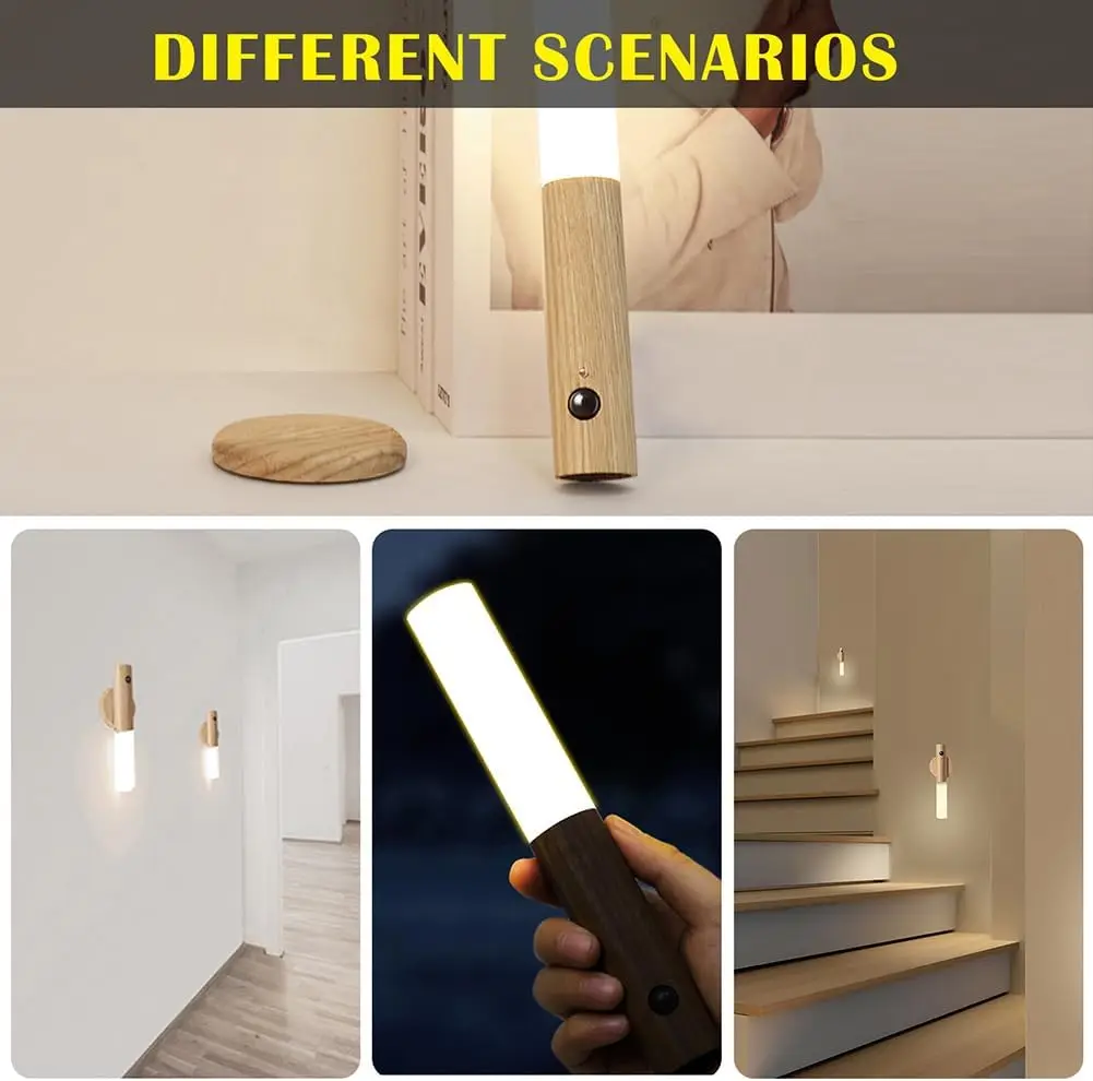 LED Night Light USB Charging Intelligent Human Induction For Bedside Cabinet Home Wardrobe Lighting Motion Sensor Light Led Lamp