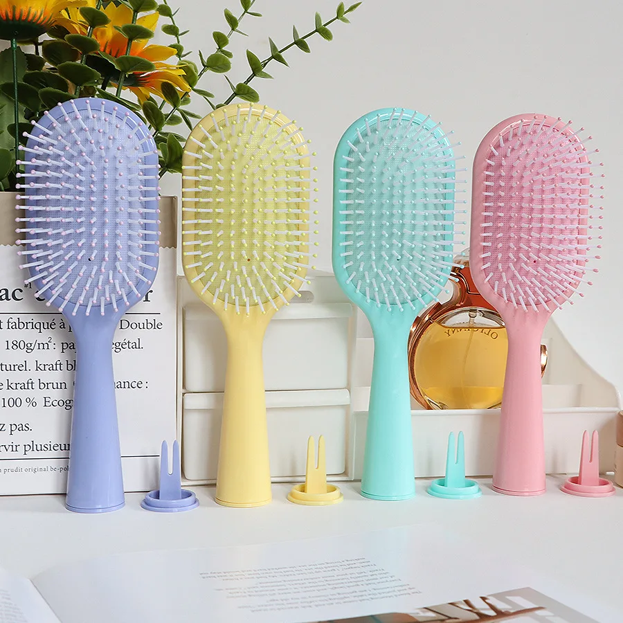 Color Air Cushion Hair Brush Large Oval Scalp Massage Comb Anti‑Static Detangling Hairbrush for Women Daily Hair Care Styling