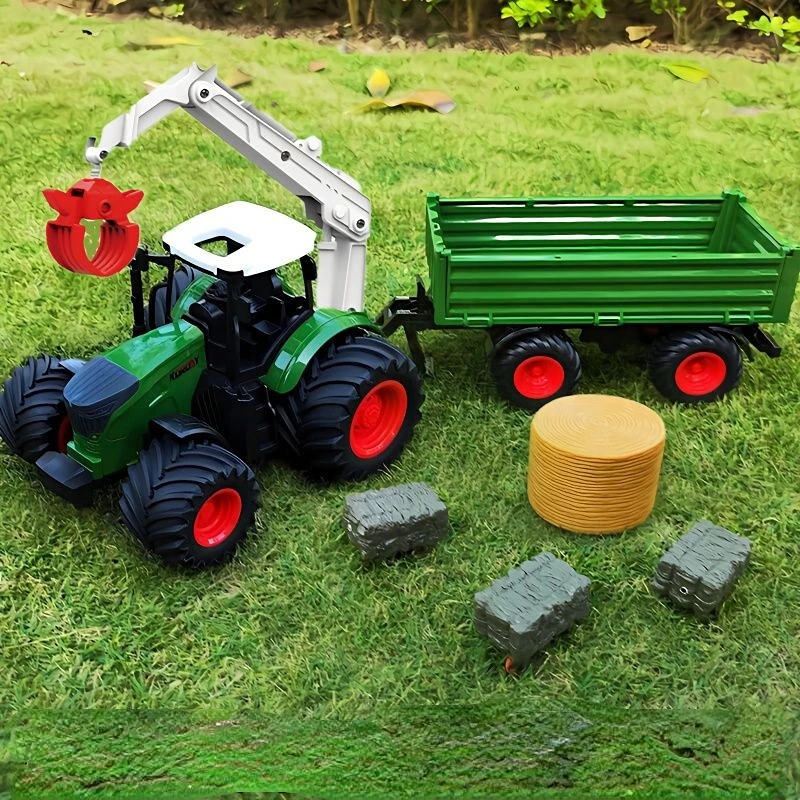 Farm Tractor Inertia Toy Car Model Transport Trailer Engineering Vehicle