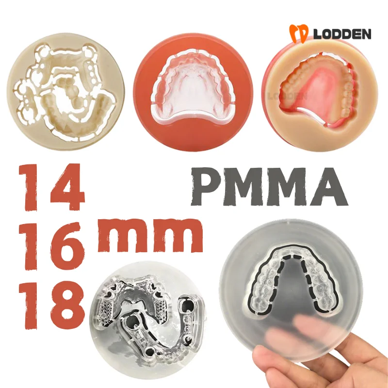 

98mm Dental Double Monolayer Multilayer Flexible PMMA Resin CAD/CAM Temporary Teeth Crowm Denture Base Stent Material Disc Block