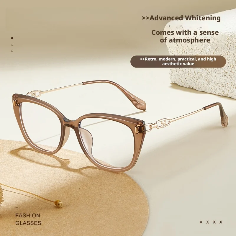 YCFoya, gafas ópticas de carey a la moda para mujer, monturas de gafas tipo ojo de gato para mujer, gafas graduadas 00480