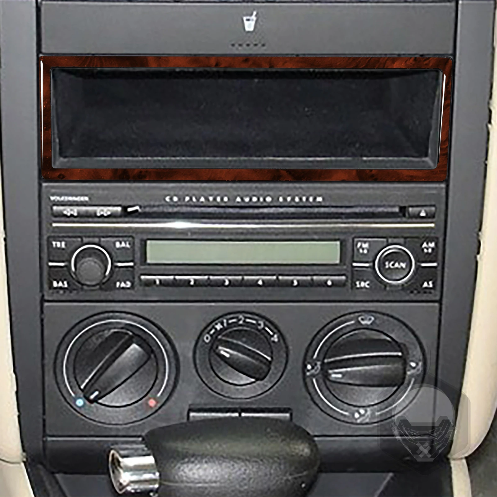 For VW Golf 4 Mk4 1999-2004 Accessories Wood Grain Plastic Car Interior Radio Frame Cover Trim Sticker