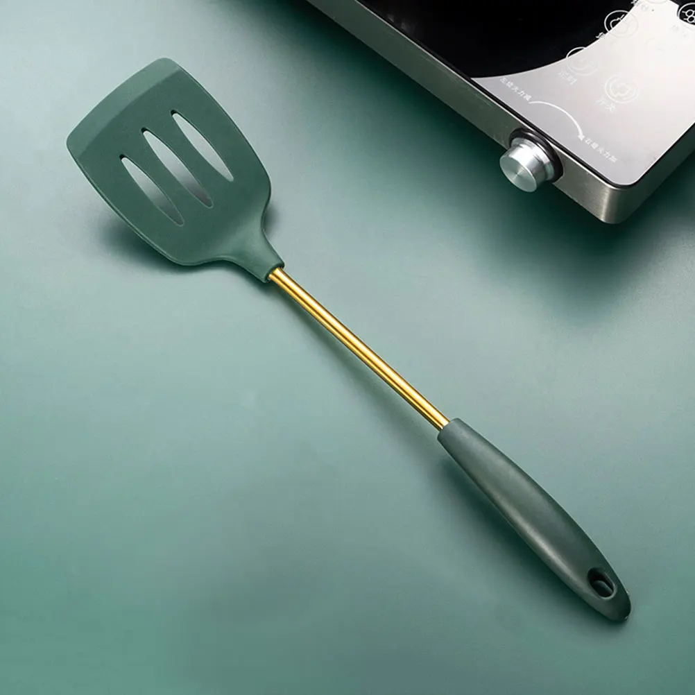 

Silicone Kitchenware Set Stainless Steel Cooking Utensils Shovel Spoon Kitchen Tools Wok Accessories