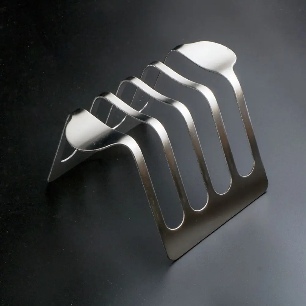 Minimalist Stainless Steel Toast Holder Rack Efficient Kitchen Storage Organizer For Cafe Food Display Service