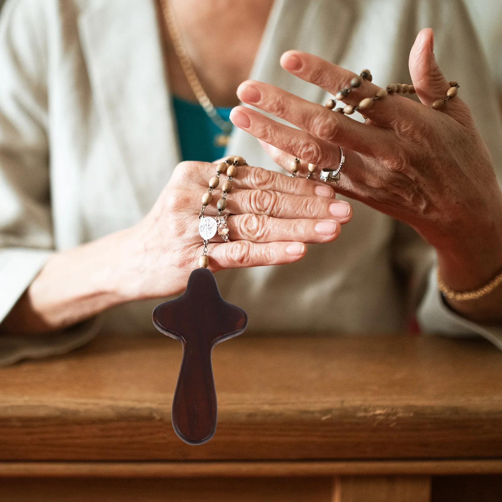 

12Pcs Wooden Cross Ornament Small Cross Shape Decor for Desktop Home Religious Ideal Gift for Baptism Wedding