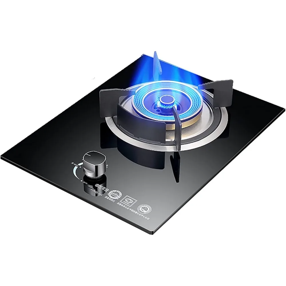 バーナー ガスコンロ ガスコンロ ビルトイン ブラックガラス ガスコンロ 33CM、卓上キッチン調理コンロ、お手入れ簡単、アウトドアキャンプ用