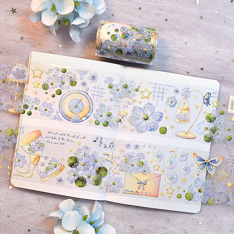 Sunflower Rose Floral Washi Masking Regular/shiny PET Tape Roll 2 Meter