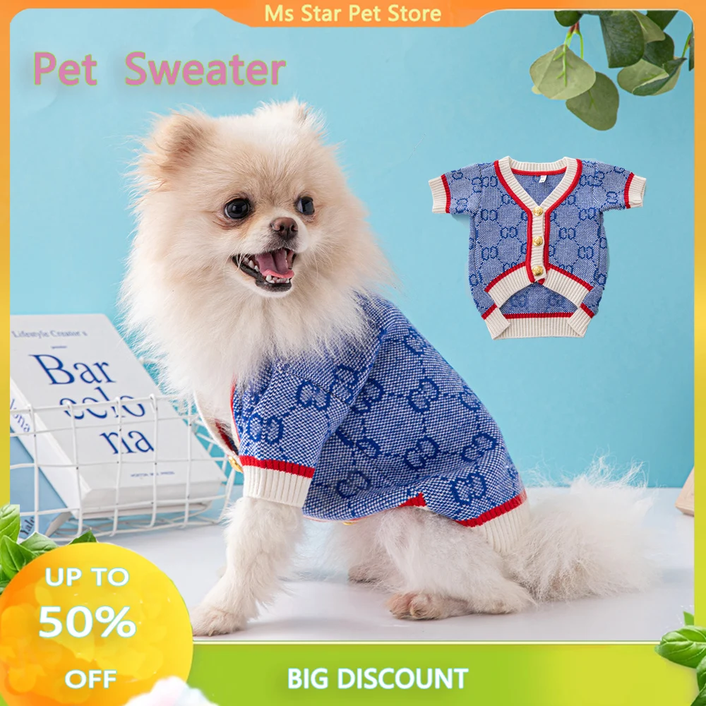 Thickened Pet Sweater, Luxury Dog Clothing, Cat and Dog Coat, Fadou Schnauzer, Small and Medium Size, Spring and Autumn