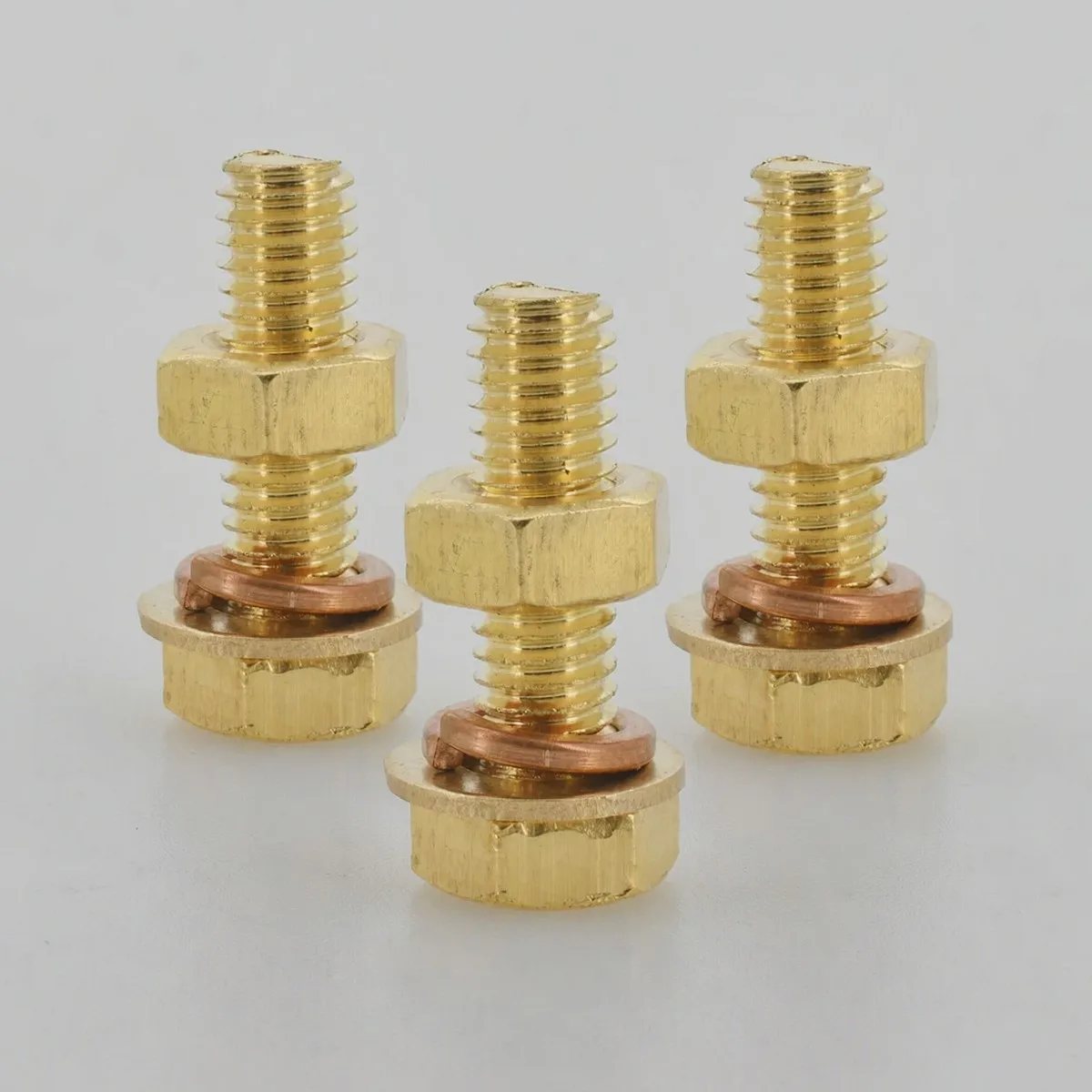 M4 M5 M6 M8 M10 M12 Brass Hex Bolt and Nut Combos Kit with Flat Spring Washers Elastic Nut Assortment Metric Fastener Sets