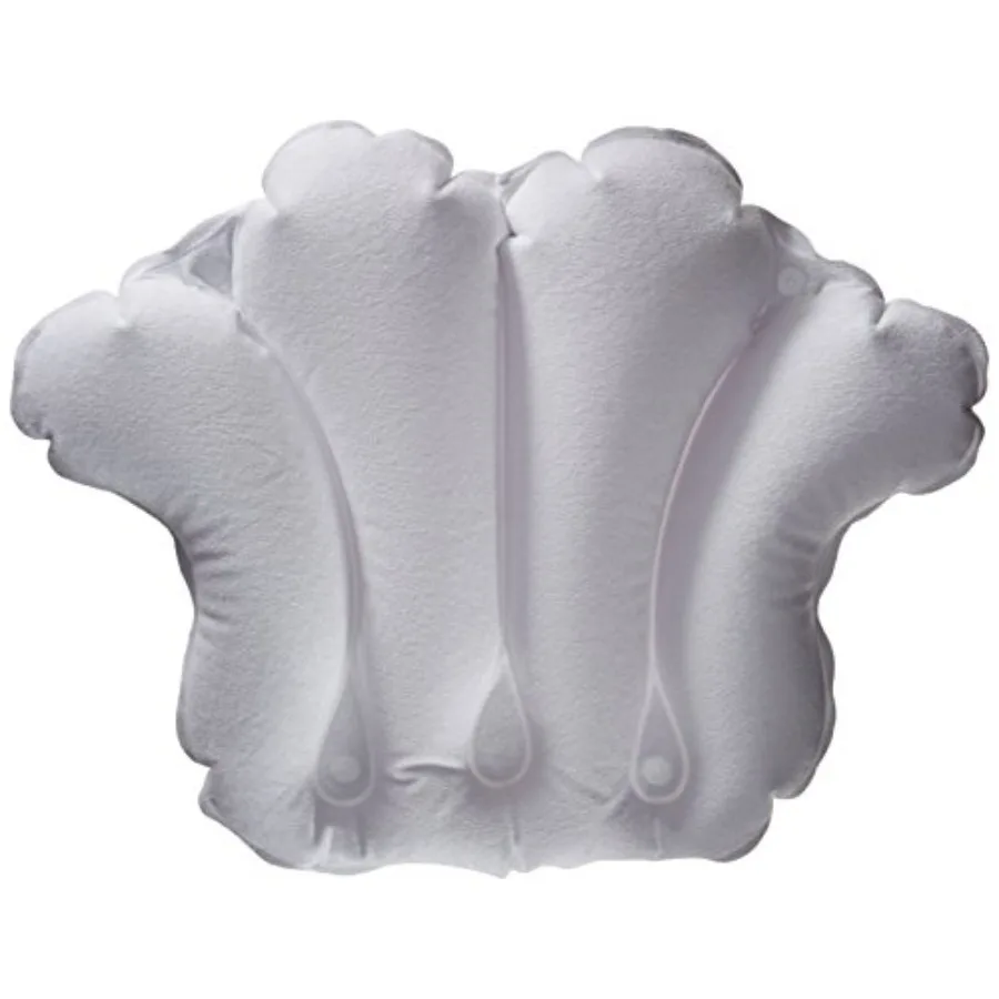 Inflatable Bath Pillow - Terry Cloth White