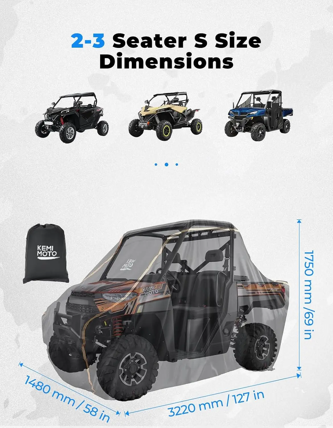 Capa Reforçada para UTV para Modelos CFMOTO ZForce e Uforce, Impermeável e à Prova de Vento com Faixas Refletivas