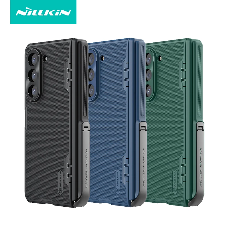 

For Samsung Galaxy Z Fold 5 Case Nillkin Super Frosted Shield Fold Hard PC Hidden Holder Kickstand Back Cover for Galaxy Z Fold5