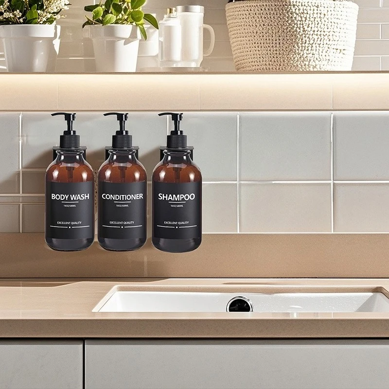 

3Pcs Shampoo Empty Bottle with Pump Shower Gel Dispenser for Shower Bathroom Shampoo Conditioner Bodywash Bottle Despenser 500ML