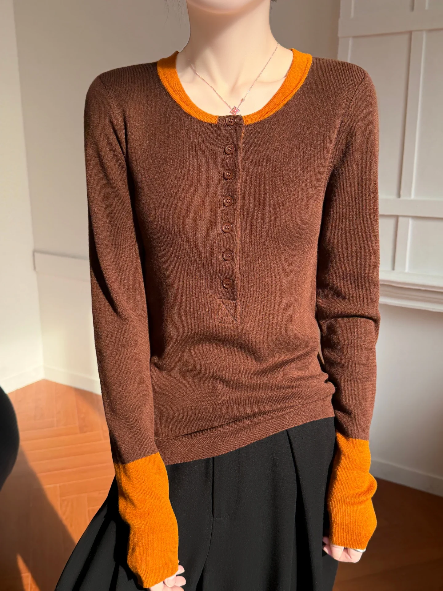 

Casual Spring Autumn Women T-Shirts Worsted Wool Blend Knitwear Cozy Pullover Slim Blouse Long Sleeve Clothing Tops Lady Sweater