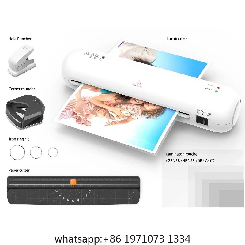 SL280 A4 Size Hot and Cold Lamination 2 Roller System 9 inches Max Width with Paper Cutter Trimmer Rounder Hole Puncher Binding