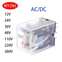 MY2P HH52P MY2NJ DPDTMiniature Coil Generalelectromagnetic intermediate relay switch withSocket Base LED AC  DC