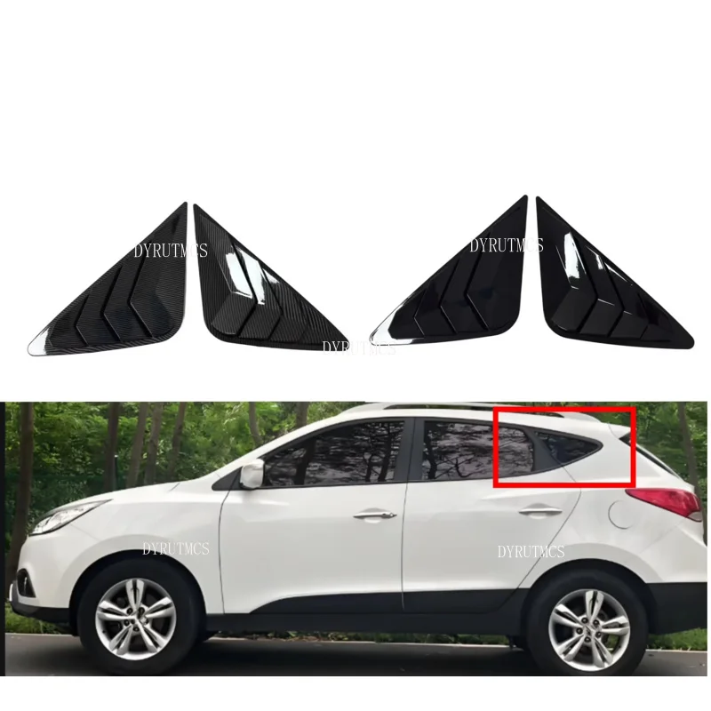 

Rear Window Louver Shutter Cover Fit For Hyundai iX35 2010 2011 2012 2013 2014 2015 Side Vent Trim Windshield Car Accessories