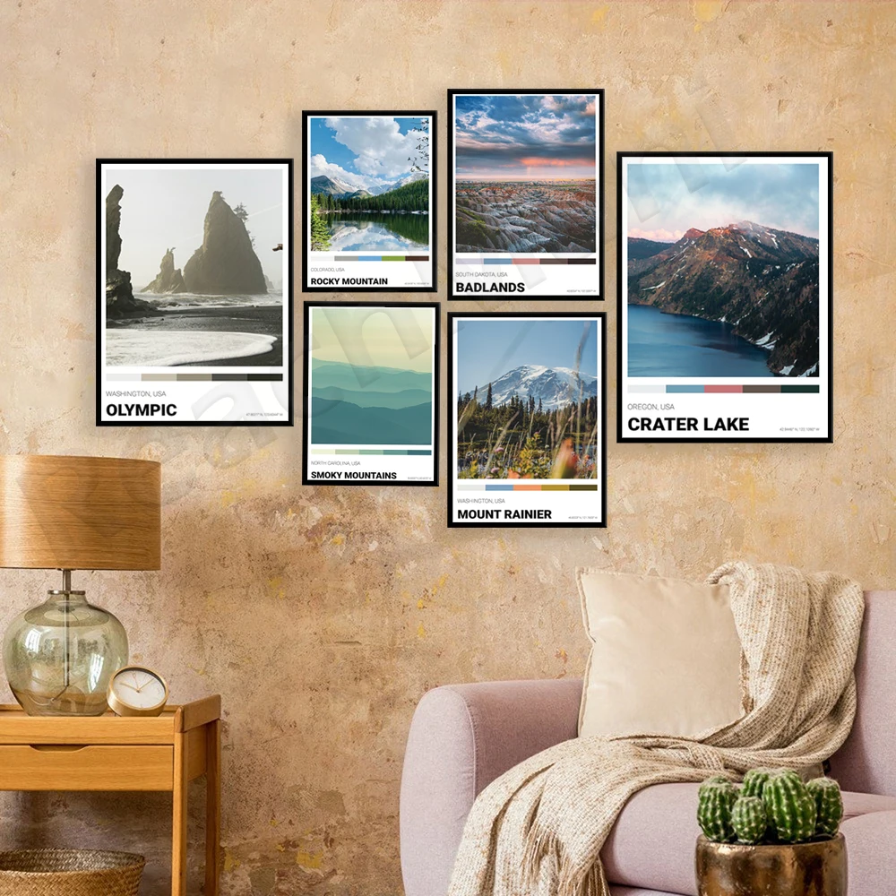 Washington, Death Valley, North Carolina, South Dakota, Oregon, Montana, Mount Rainier Washington, Colorado Landscape Poster