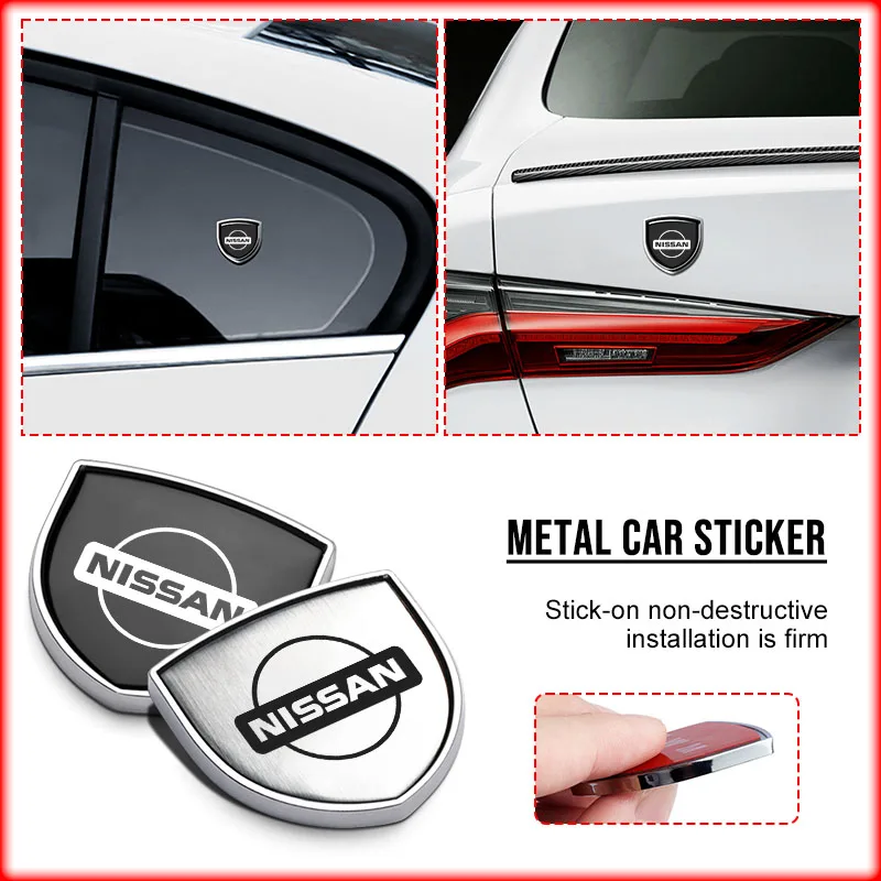 3D Metal Car Body Fender Emblem Shield Stickers Decor Auto Accessories for Nissan Nismo Tiida Teana Almera X-Trail GTR Hub Caps