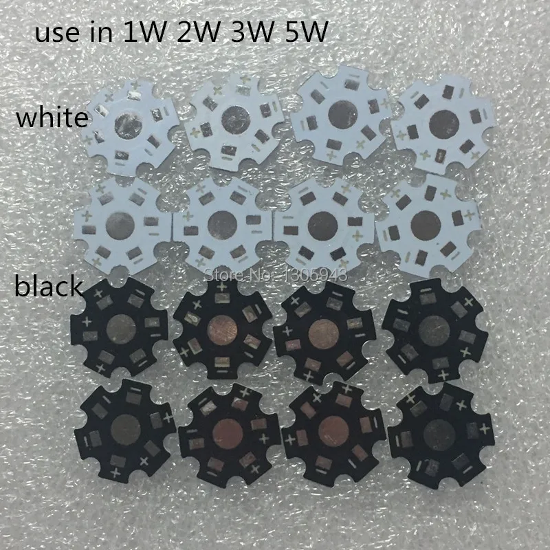 1000pcs 500pcs 100pcs 50pcs LED 1W 3W 5W PCB High Power LED Heat Sink Aluminum 20MM Base Plate Color White Blake