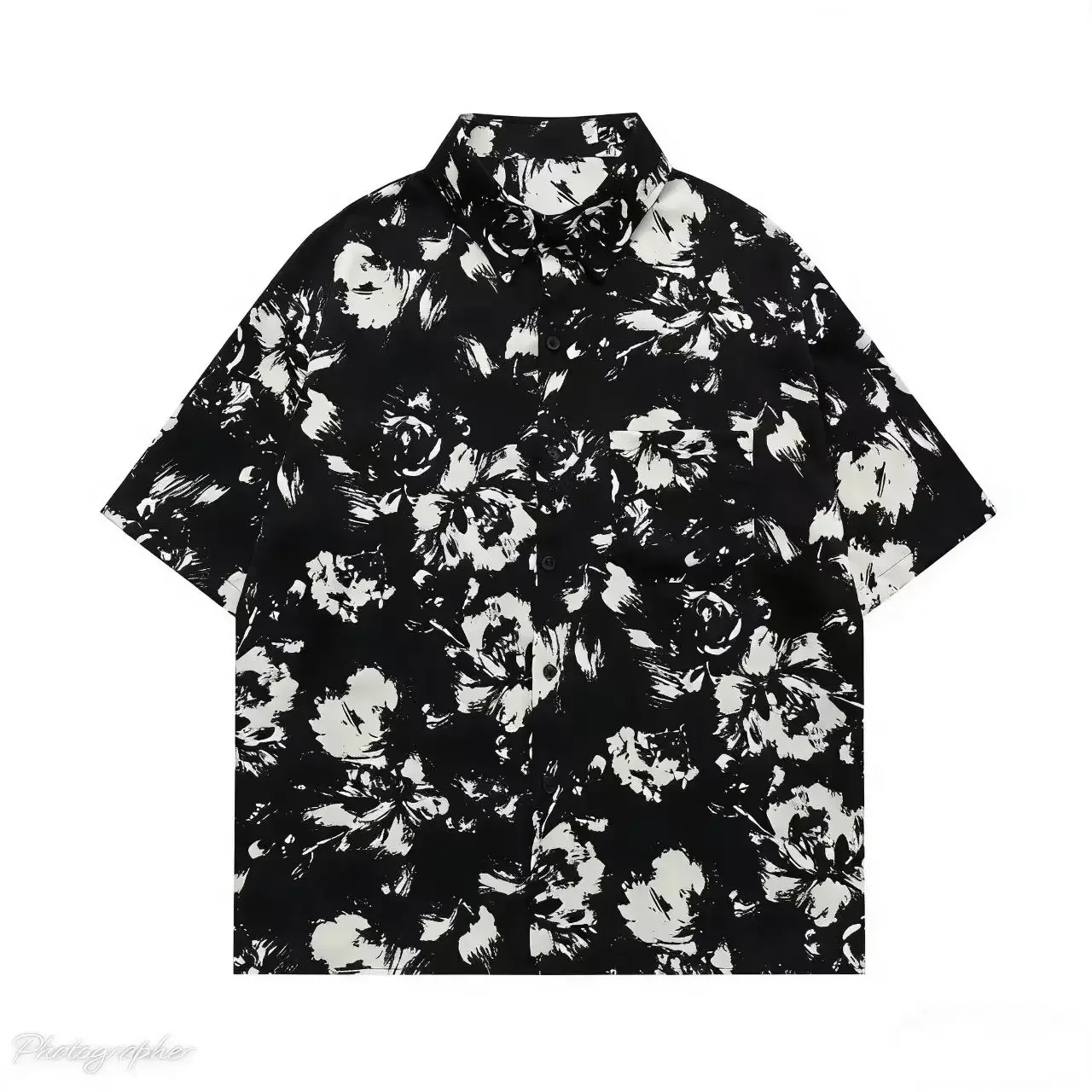 Hot Sale New Summer Floral Print Casual Shirt, Short Sleeved, Loose Fit, Beach Vacation, Couple Style, Young Fashionable