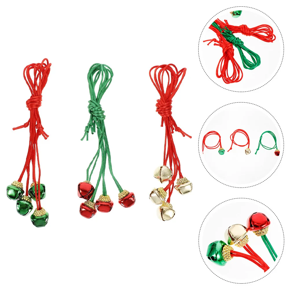 Colliers de cloche de noël, 36 pièces, jolis cloches pendentif, décor de fête de noël, accessoires suspendus pour arbre de noël, collier de cloche pour enfants