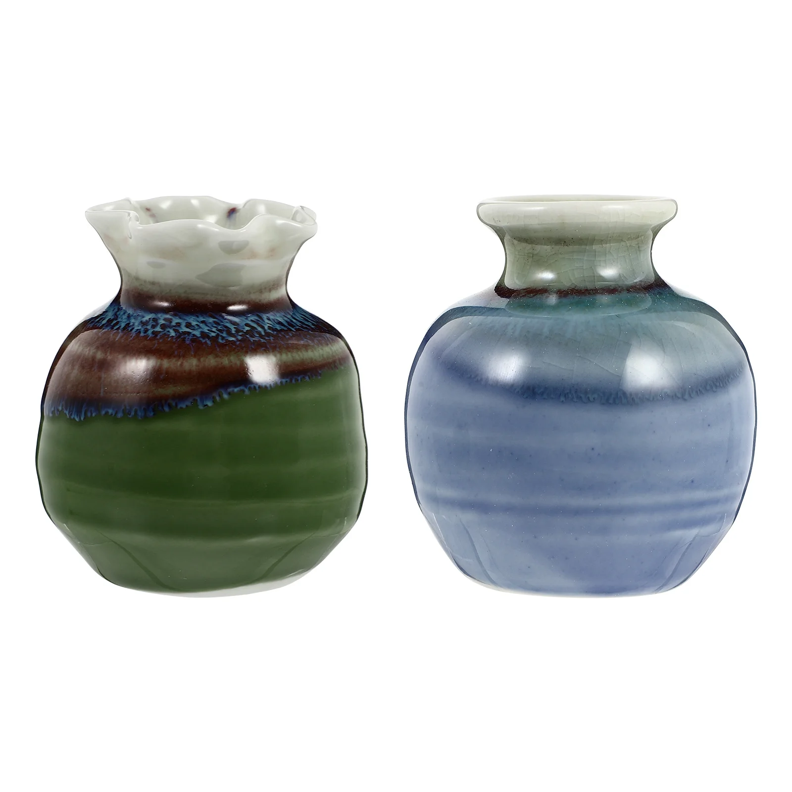 2Pcs Ceramic Flower Vases Mini Modern Simple Flower Container Perfect Centerpiece Table Decoration Mini Vases Vase Ornaments