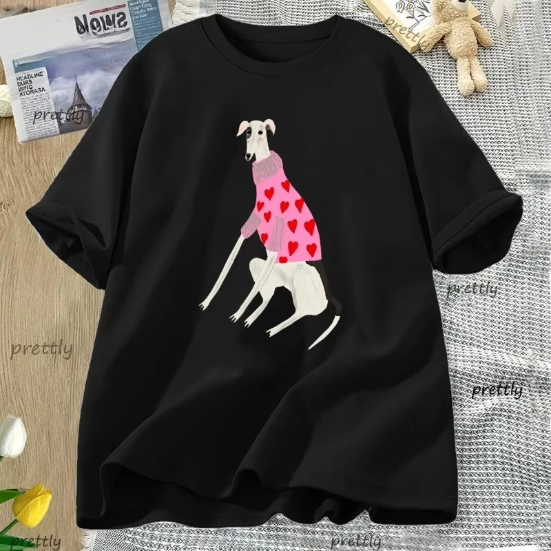 

Футболка Fun Puppy, женская футболка с милой собакой, высококачественная хлопковая футболка с принтом, футболка Love Dog, женская одежда