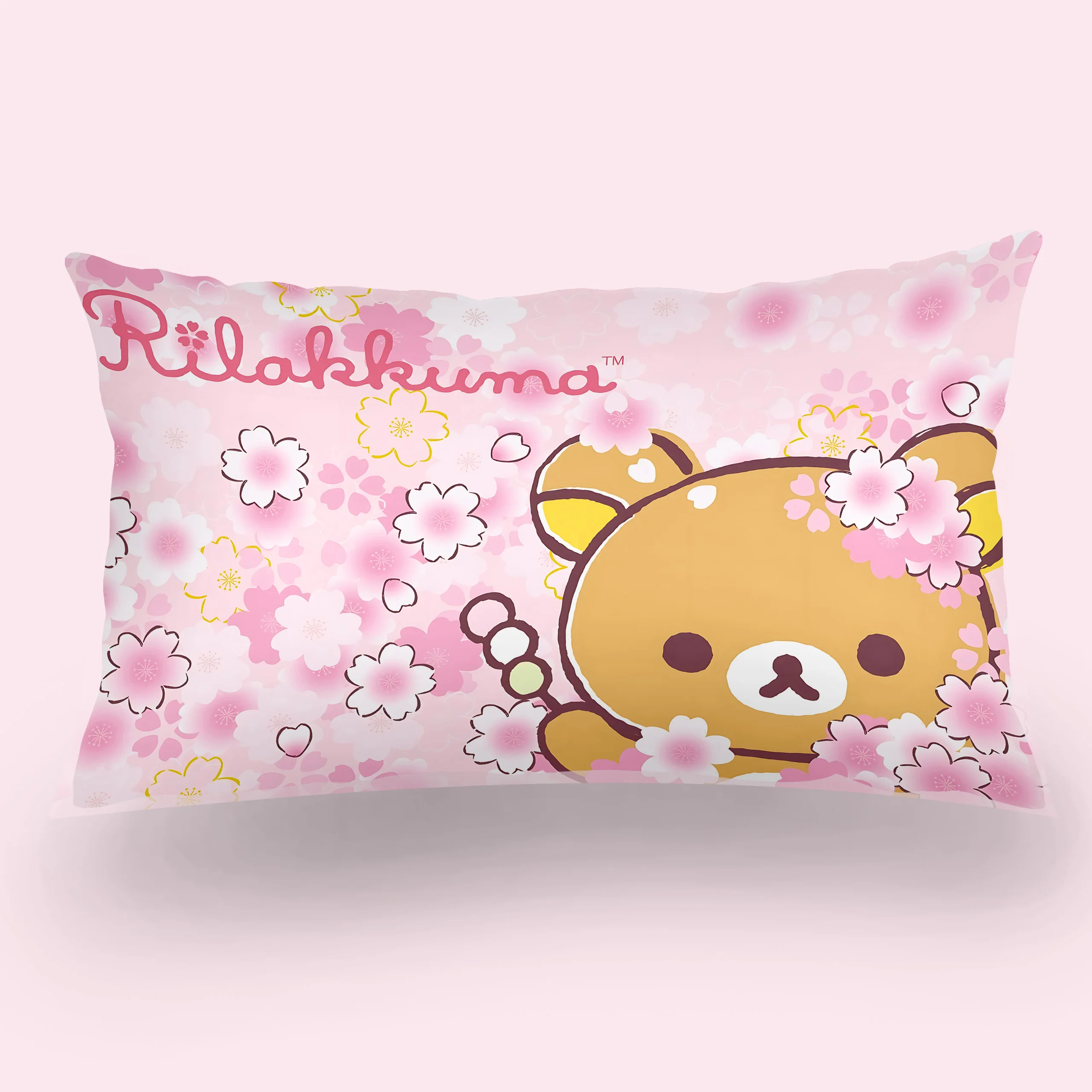 Cartoon Cute R-Rilakkumas Double-sided Printing Rectangle Pillow Case Bedside Pillowcase Sofa Cushion Cover Room Home Decoration