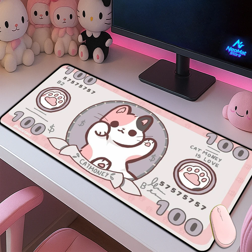 

Computer Mouse Pad Cat Xxl Cute Desk Mat Very Large Playmat Carpet Office Accessories Pink Gamer Mousepad 1000x500 Kawaii Pads