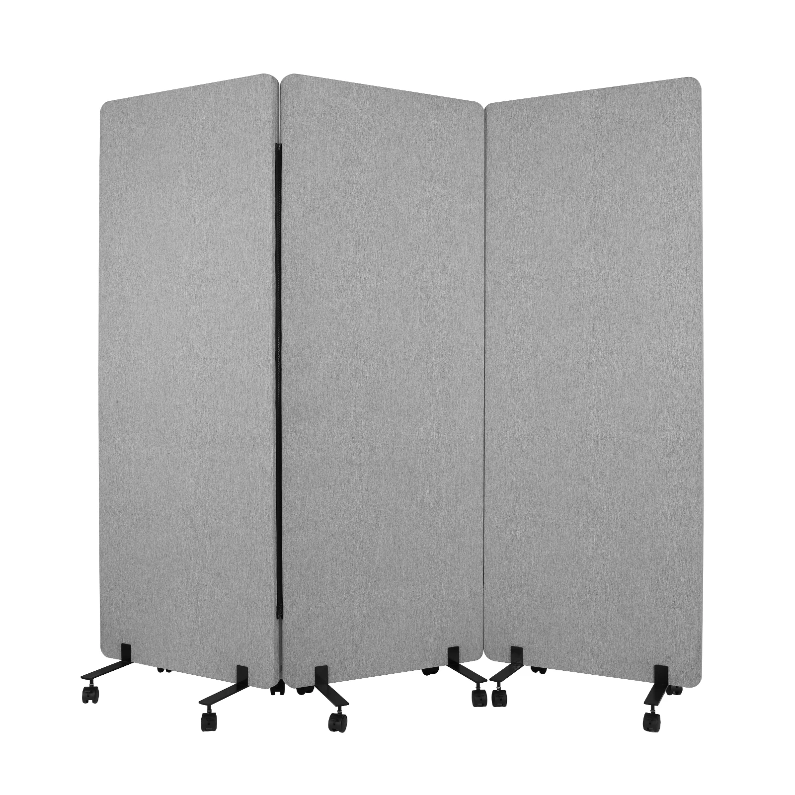 3 Panel Soundproof Privacy Panels for Dorm Studio Office (pulley Light Grey)