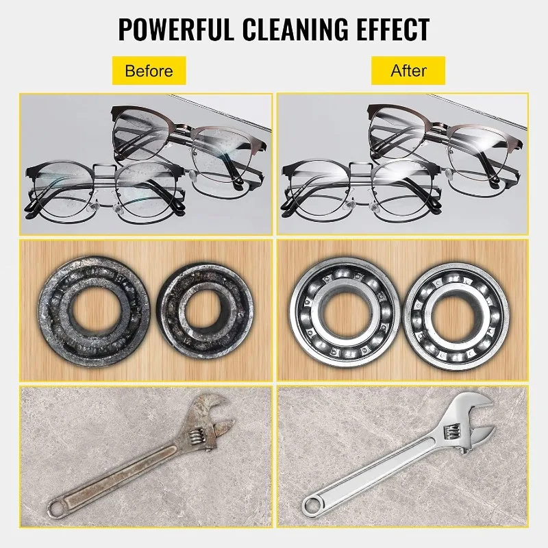 VEVOR 15L Pulitore ad Ultrasuoni con Timer Digitale e Riscaldatore, 40kHz 110V per Chiave Cacciavite Strumenti di Riparazione Parti Industriali Mentale