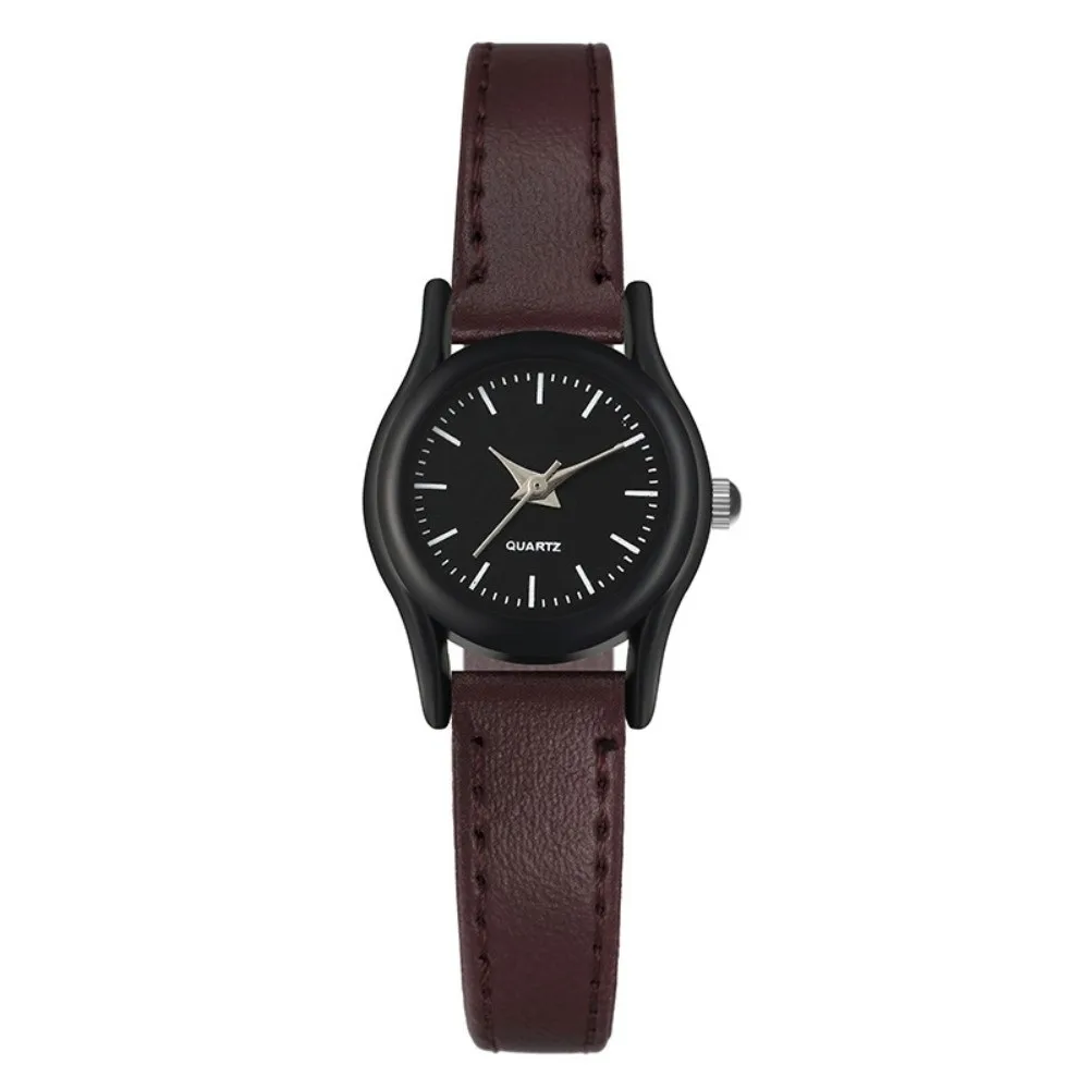 Casual Minimalist Quartz Watch Leather Strap Round Dial Couples Watch Simple Stainless Steel Classic Wristwatches Ladies