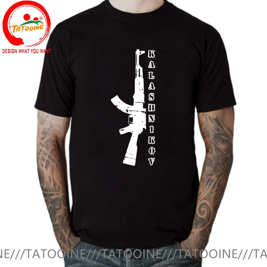 Soviet Russia AK47 AK-47 Kalashnikov T Shirt Men Fashion Trendy Casual Clothing Stylish Tops Tee Shirt Leisure Tshirt Men's