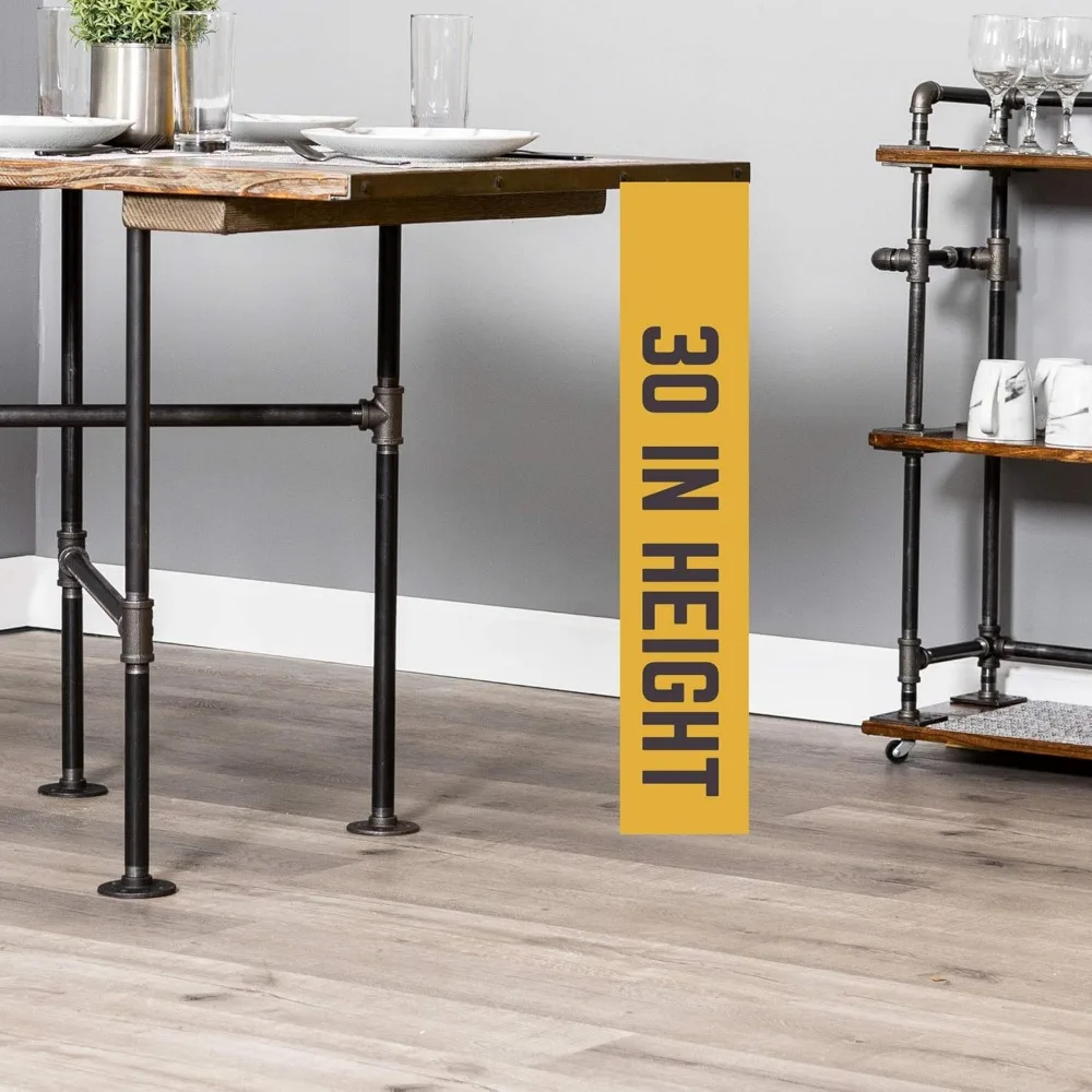 Industrial Dining Table Base 30" Height Pipe Table Base for Home Office, Basement, Study, Solitaire Design