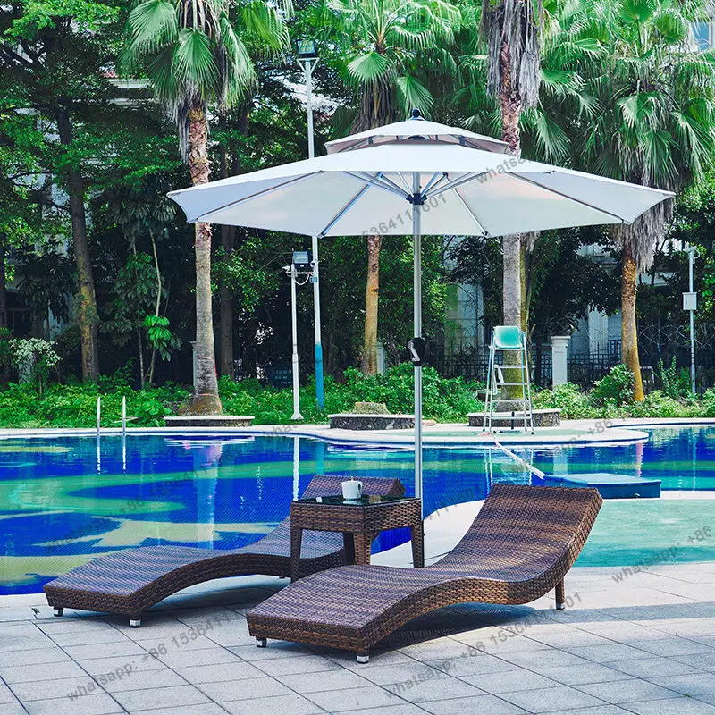 Outdoor loungers Garden patio lounge Swimming pool, rattan beach chairs